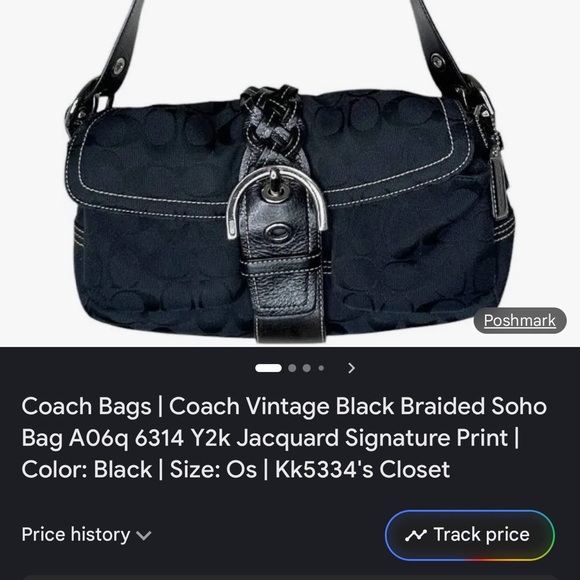 PENDING Black Coach vintage braided soho bag - Picture 4 of 7